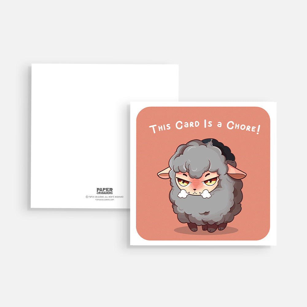 Square Post Card - "This Card is a Chore"