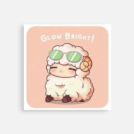 Square Post Card - "Glow Bright"