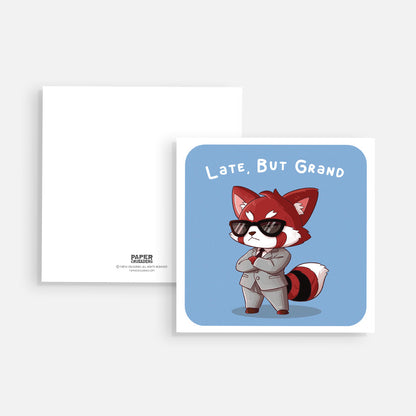 Square Post Card - "Late, But Grand"