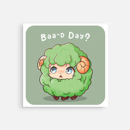 Square Post Card - "Baa-D Day?"