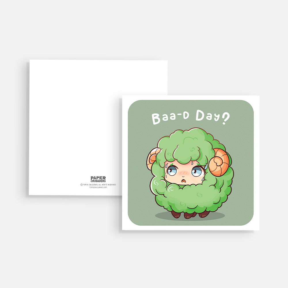 Square Post Card - "Baa-D Day?"